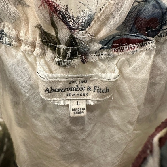 Abercrombie & Fitch Floral Patterned Tank Twist Shoulder L Y2K - Picture 4 of 7
